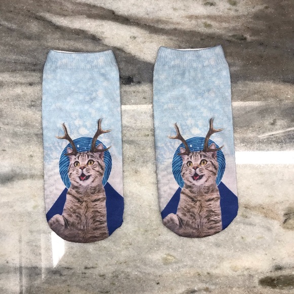 Other - Light Blue Cute Cat Socks Funny